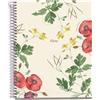 Miquelrius - Quaderno A5 a righe, 100 fogli di 4 colori per organizzare, carta non trasporta da 70 g/m², 2 fori per archiviare, spirale, papavero