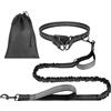 OFFCUP Guinzaglio Cani Mani Libere, Guinzaglio Da Jogging Prolunga Elastica | Con Borsa Portaoggetti per Addestramento, Camminata, Jogging E Corsa Con Cani (Grigio, Per 1 Cane)
