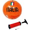 CUCUBA Pallone da Calcio Italia da Allenamento o Partita Colore Arancione con Scudetto Tricolore Misura 5 con Pompa Portatile