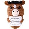 TOYMIS Cavallo All'Uncinetto Positivo, Altezza 8,5 cm Mini Cavallo di Incoraggiamento con Biglietto Auguri Ispiratore Regalo di Mucca Carino Decorazione da Scrivania per Casa, Ufficio, Colleghi, Amici