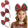 OIXYEY 3 Pezzi Fascia Per Capelli Con Fiocco Di Natale,Fasce Natalizie, Natalizi Headband,Cerchietto Natale Donna,Accessori Natalizi Donna