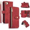 UEEBAI Custodia per iPhone SE 2022 5G/iPhone 7/iPhone 8/iPhone SE 2020, 9 slot per schede Portafoglio in pelle retrò antiurto Flip Cover con cinturino da polso Slot per carte Tasca con cerniera