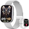 SLOKSFil Smartwatch Donna, 1.75 TFT Fitness Orologio, con Chiamate Bluetooth 24H Frequenza Cardiaca SpO2 Sonno 120+ Modalità Sport Fisiologia Femminile IP68 Contapassi, per Android iOS (Argento)