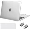 MOSISO Custodia Compatibile con MacBook Air 13 Cover M1 Chip 2021 2020 2019 2018 A2337 A2179 A1932 Retina Touch ID, Case per MacBook Air M1 Cover 13,3'' Pollici&Copritastiera&Tipo C, Cristallino