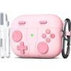 R-fun per AirPods Pro 3 con kit di pulizia, design classico per console di gioco portatile, Silicone pelle morbida compatibile con cover Apple AirPods Pro 3, custodia di ricarica, Rosa