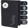 Oxmox portafoglio New Cryptan RFID Protect Kombibörse Lizard Print Grey Black nero