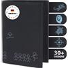 Oxmox portafoglio New Cryptan RFID Protect Kombibörse Jumping Jack 2.0 Print Grey Black nero