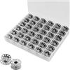 ZEACCT 36 Pezzi Bobine per Macchina da Cucire in Metallo, Bobina di Bobine di Metallo Vuote, Bobine di Metallo Universali, Bobina per Macchina da Cucire Multifunzionale, per Domestico(con Custodia)