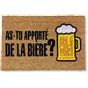 KOKO DOORMATS Zerbino Ingresso casa - Tappeto divertenti in fibra di cocco e base antiscivolo da PVC, da esterno e interno con misure 40x60cm (As-tu Apporté de la Bière?)