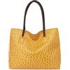 Milan Chiva Tote Bag per le donne grandi borse a spalla di struzzo Hobo borsa con cerniera, Scopa Giallo