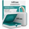 Udivita 2 Custodie Porta Apparecchi Acustici - UdiCase Contenitore Impermeabile Protezione da Polvere Urti Liquidi - Interno Morbido Apertura Rapida con Piedini Antiscivolo - Tascabile 7x7x3cm Design Compatto
