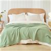 EMME - Coperta in 100% cotone, misura regina per letto, morbida, grande, in mussola, lenzuola da letto traspiranti da 228,6 x 228,6 cm, coperta leggera e traspirante per tutto l'anno, in garza, colore