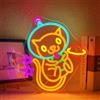 ineonlife Insegna al neon Gatto Astronauta Milk Tea per decorazione da parete, Insegna al neon dimmerabile per gatto con porta USB LED per negozio di tè al latte, camera dei bambini, ristorante, festa