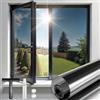 Qualsen Pellicola Specchio per Vetri Finestre, Pellicola Oscurante Vetri Finestre Controllo del Calore Anti-UV Prospettiva Pellicole Privacy Adatta per Casa Ufficio (Nero-Argento, 60x200cm)