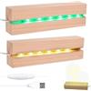 Seasboes Base per display a LED, luci a LED, base luminosa, base per luci a LED, base per display con interruttore USB in legno, rettangolare, supporto per display (C)