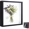 YUNXCNA Cornice Portafoto 3D da Riempire, 3D Cornice Profonda Scatola 25 x 25 cm, con Lastra Acrilica Trasparente, Cornice per Oggetti 3D Più Profonda di 3 cm, Cornice Quadrate, per Collage, Bouquet, Nero