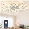 Tetipa Lampada da soffitto a LED, 100 W, dimmerabile, con telecomando, APP, 100 cm, lampada da soggiorno, 3 luci, 3000 - 6500 K, illuminazione da soffitto per camera da letto, soggiorno