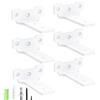 Yeabett - Set di 6 supporti per mensole da 10 cm, in metallo con viti, portata 70 kg, colore: Bianco