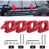 Wotendy 4 Pezzi Morsetto a Sgancio Rapido Morsetto in Gomma Antiscivolo per Strumenti di Diametro da 3-4 cm, Utilizzati su Fuoristrada, UTV, ATV, Camion, Barca, Treno, Rosso