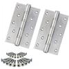 Euro Tische 2 pezzi Cerniere in Acciaio inox per interni ed esterni, Cerniere per legno per porte, Cerniere per ante di finestre e armadi (1 confezione) 125x73x2mm
