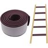 ANMOO Copertura morbida per scaletta per letto a castello da 2 m, con forte adesivo, larghezza 80 mm, protezione di ricambio per scaletta per scale, gradini per piedi, angolo comfort - marrone