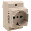 A2ZWORLD 1 Pezzo Presa Modulare Universale P40, Schuko + Bipasso Italiano, 10/16A AC 220V, 2,5 Moduli Barra DIN, IP20 IEC60884