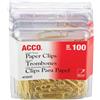 ACCO Brands Acco Gold Tone clip, finitura liscia, # 2 size, 100/Box, 4-pack (400 clips Total) (A7072554)