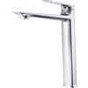 ONDÉE - Miscelatore Lavabo ARIANE - Dimensione L - Silhouette Purè - Controller Ergonomico in Metallo - Cartuccia Ceramica Ø30 mm - Flusso 5 L/min - Argento - Design Moderno - Finitura Grigio/Argento