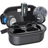 UROLMIC Microfono wireless 2-in-1, 40 Ore di Autonomia, Cancellazione Rumore Professionale, Indossamento Magnetico, Trasmissione 55m, Compatibile con iPhone e Android per Registrazione