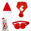 CLDURHGE Set di 3 Costumi Natalizi per Cani - Accessori Include Cappello di Natale, Cravattino e Sciarpa in Maglia - Comodo e Morbido per Pet - Perfetto per Natale e Eventi Festivi