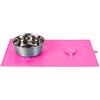 KISSOYA - Tappetino per cibo per animali domestici, impermeabile, antiscivolo, lavabile 48 x 30 cm, colore: Rosa fucsia