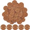 UNICRAFTALE Ca. 60 Pezzi Etichette Etichette In Ecopelle Rotondo Fatto A Mano Etichette In Microfibra Pelle Con Cuore Stampato Per Jeans Fai Da Te Pantaloni Guanti Cappelli Borse Accessori