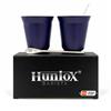 Huniox® 2 X 160 Ml | Bicchieri Colorati - Bicchieri Caffe Vetro - Tazzine Caffè Cialda Cioccolato - Tazze Caffè - Tazze Infrangibili | Include 2 Cucchiaini Di Design (Amethyst, 160 Ml)