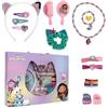 My sweety pop - Gabby's Dollhouse - Cofanetto 24 accessori ragazza - Cerchietto per capelli, collana, bracciale, spazzola, pinze ed elastici - rosa e viola