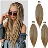 Gairyan Extension per Treccine Africane Pre Allungati Capelli Intrecciati 26 Pollici 3PCS Easy Braid Pre Stretched Braiding Trecce Texture Yaki Naturale Capelli Sintetici Professionali (Biondo scuro)