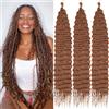 Kachanaa Extension di capelli sintetici all'uncinetto, 76 cm, per trecce bohémien, confezione da 3 pezzi, colore marrone miele, per trecce a onde profonde pre-separate, per trecce da dea, # 30