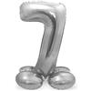 Folat 64717 Palloncino di alluminio con Base Numero Figura 7 Argento 86 cm - decorazione palloncino di elio per compleanno, anniversario