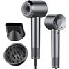 aowoka Asciugacapelli, 160.000 Giri/min Phon Capelli Professionale con 500 Milioni Ioni Negativi, 3 Velocità & 4 Temperature, Basso Rumore, Diffusore Magnetico e Ugello Inclusi
