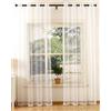 Gardinenbox 203522, tenda a rete decorativa monocromatica trasparente, struttura con occhielli, 245 x 140, colore naturale