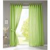 Gardinenbox 2er Set Vorhänge Schal Schlaufen Nastro Arricciato microraso Traslucido Tinta Unita Opaco, 100% Poliestere, Verde Mela, HxB 245x140 cm
