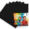 OFITURIA Fogli di Gomma Eva Colorata per Lavoretti Creativi, Fai-da-te, Progetti Scolastici, Scrapbooking, Decorazioni Artistiche e Biglietti 40x30cm (Nero, 5 pz)