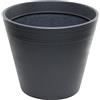 Dehner Groovy, vaso per piante, resistente al gelo, resistente ai raggi UV/alle intemperie, riciclato, ca. Ø 33 cm, altezza 28,6 cm, plastica, antracite