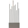 Eglo Portacandele Buzz, lampada decorativa natalizia, decorazione per finestre in legno e acciaio grigio, luce calda