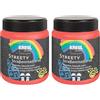 KREUL 43103 - Streety street paint in rosso calza a righe 200 ml, gesso liquido lavabile per dipingere con pennello o rullo, pittura stradale liquida, lavabile (Confezione da 2)