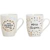 Dekohelden24 Tazza da caffè in Porcellana, Set da 2 Pezzi, con Frasi Merry Christmas, capacità 300 ml, Dimensioni: 8 x 12 x 10 cm, Bianco, 10 cm
