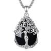 CELESTIA Collana Donna Ametista Ossidiana Pietra di Luna e Ciondolo Albero della Vita Placcato Argento Regalo Compleanno, Festa della Mamma, Regali per Mamma, Sorella