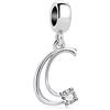 MariaFonte Maria Fonte Bead Charm a Forma di Lettera C in Argento con Zirconia cubica, Compatibile con Le più Diffuse Marche di Braccialetti e collane.