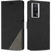 SONWO Cover per Xiaomi Poco F5 PRO/Redmi K60 / K60 PRO, Flip Caso in PU Pelle Case Cover Custodia con Slot per Schede e Supporto Stand per Xiaomi Poco F5 PRO, Nero