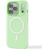 N NEWTOP 2in1 Cover CV57 Compatibile per Apple iPhone 17 PRO, Custodia TPU Gel Silicone Flessibile Morbida Rigida Case Posteriore Protezione Fotocamera Anti Urto Guscio Scocca Colorato (Verde)