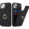 SailorTech iPhone 15 Plus Custodia con Portacarte per Donne, iPhone 15 Plus Telefono Custodia Anello Stand con Kickstand Carta di Credito Custodia Carino e alla moda per iPhone 15 Plus - Nero
